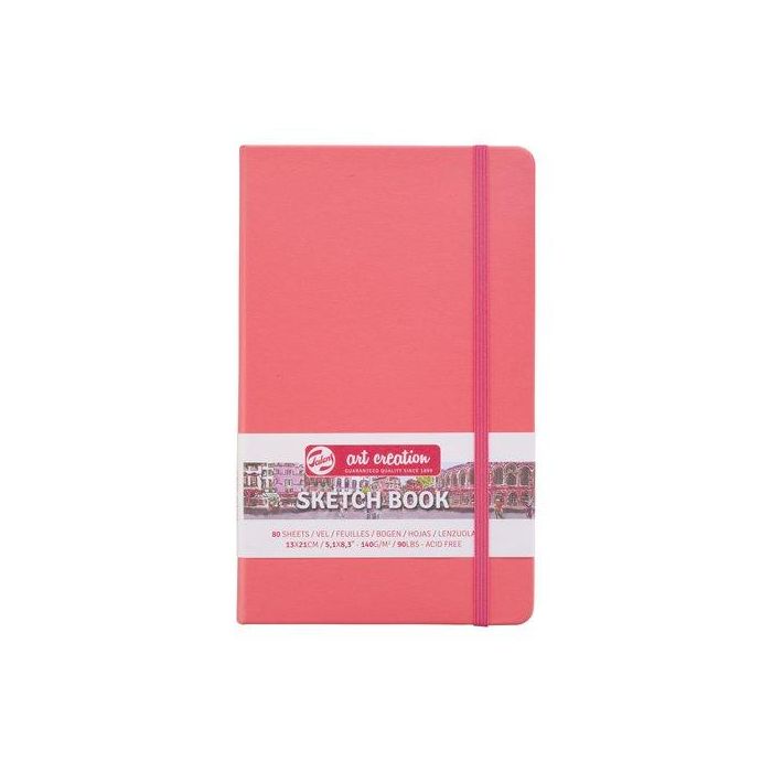 Cuaderno De Dibujo Talens Art Creation Boceto Cosido Tapa Dura Con Goma 130 X 210 Mm 140G 80H Coral (Set de 5)