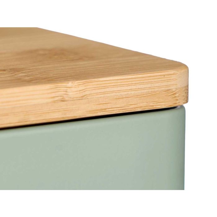 Kinvara Salero de Metal con Tapa de Bambú Verde Menta 14x11x11 cm (12 Unidades) 2 Kinvara Salero de Metal con Tapa de Bambú Verde Menta 14x11x11 cm (12 Unidades) 2