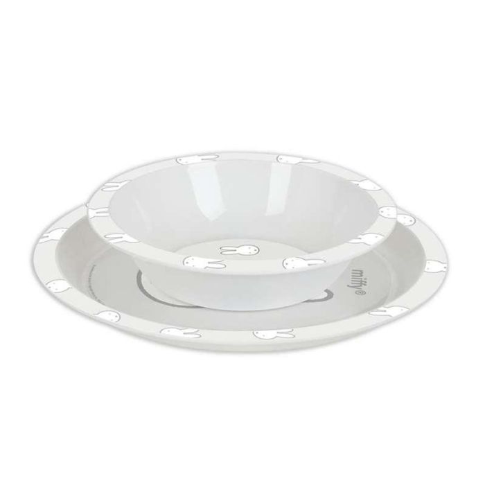 Set De Platos Cubiertos Y Vaso Safta Miffy Menta 260x260x90 mm 1