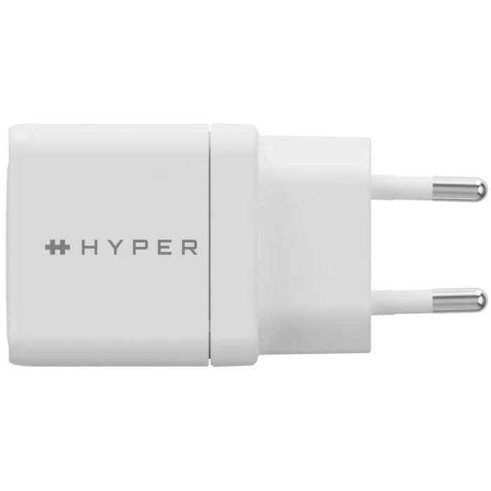 HYPER HJG35EU Cargador de Dispositivo Móvil para Smartphone y Auriculares, Carga Rápida, Blanco, Interior, Corriente Alterna, 2 Puertos USB Tipo C 4