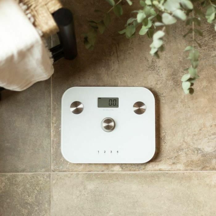 LIVOO DOM465W Báscula de impedancia digital 6 indicadores, 4 perfiles, LCD, máx. 150 kg, sin batería, blanco 1