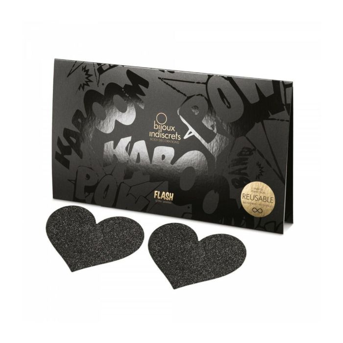 Pezoneras de Corazones Negras Bijoux Indiscrets 155 Negro 4 Pezoneras de Corazones Negras Bijoux Indiscrets 155 Negro 4