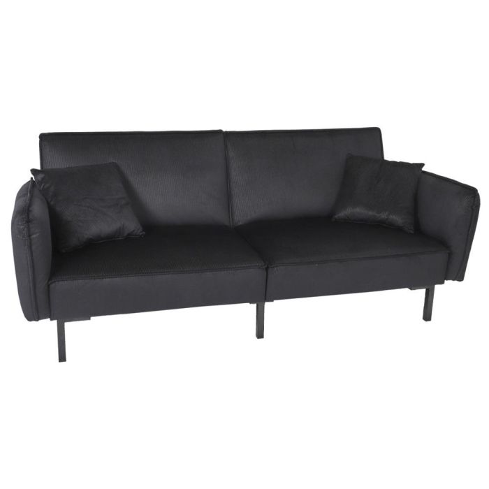 Home Deco Factory Sofá-Cama Giulia Negro, Tapizado Poliéster Aterciopelado, Estructura Madera Eucaliptus, Sofá 198x83cm, Cama 171x109cm Home Deco Factory Sofá-Cama Giulia Negro, Tapizado Poliéster Aterciopelado, Estructura Madera Eucaliptus, Sofá 198x83cm, Cama 171x109cm