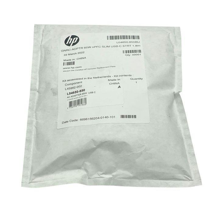 HP Adaptador de Corriente USB C 65W 3