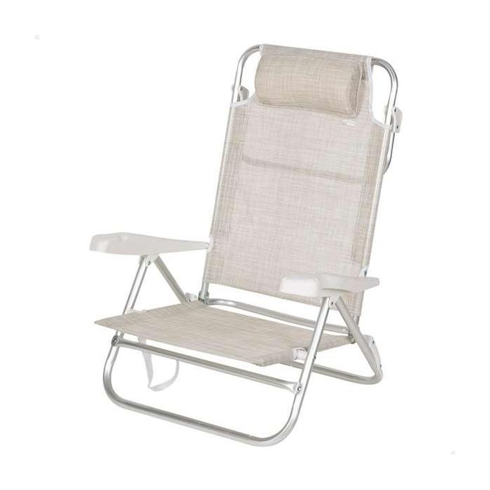 Silla pleg alu 7 pos 72x63x21cm c/cojin-ibiza Silla pleg alu 7 pos 72x63x21cm c/cojin-ibiza