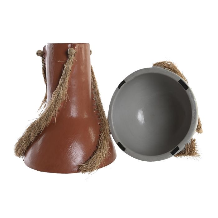DKD Home Decor Jarrón Balinés Gris Terracota 26x30x26 cm (Alto 30 cm) de Bambú y Fibra - Set 2 Unidades Surtido Aleatorio 3 DKD Home Decor Jarrón Balinés Gris Terracota 26x30x26 cm (Alto 30 cm) de Bambú y Fibra - Set 2 Unidades Surtido Aleatorio 3