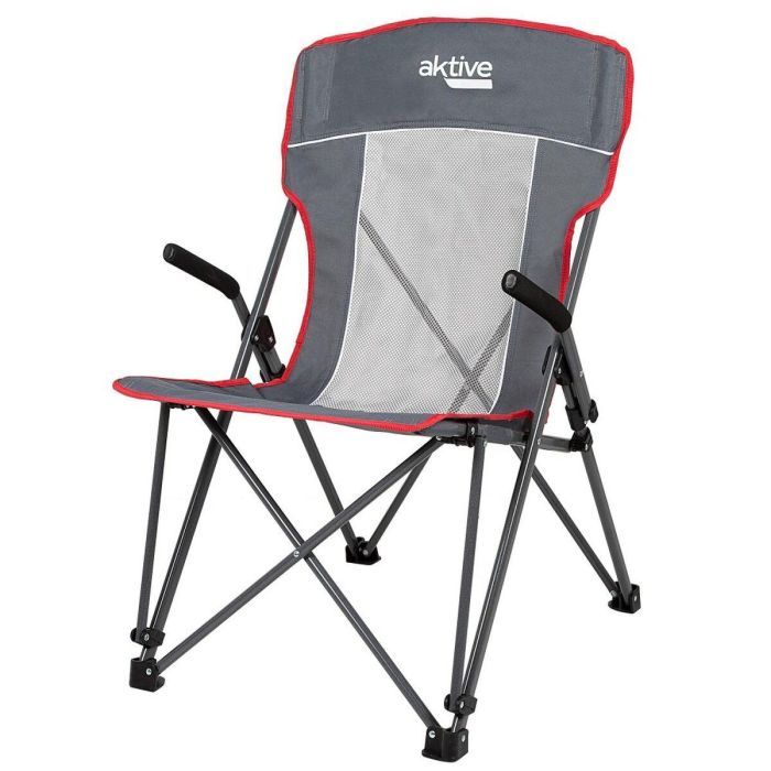 Silla de Camping Plegable Aktive Gris 59 x 97 x 68 cm (2 Unidades) 6 Silla de Camping Plegable Aktive Gris 59 x 97 x 68 cm (2 Unidades) 6