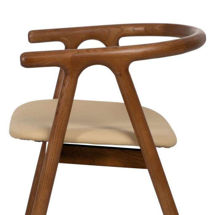 Silla Crema-Marrón Madera de Olmo 47 X 46 X 71 cm