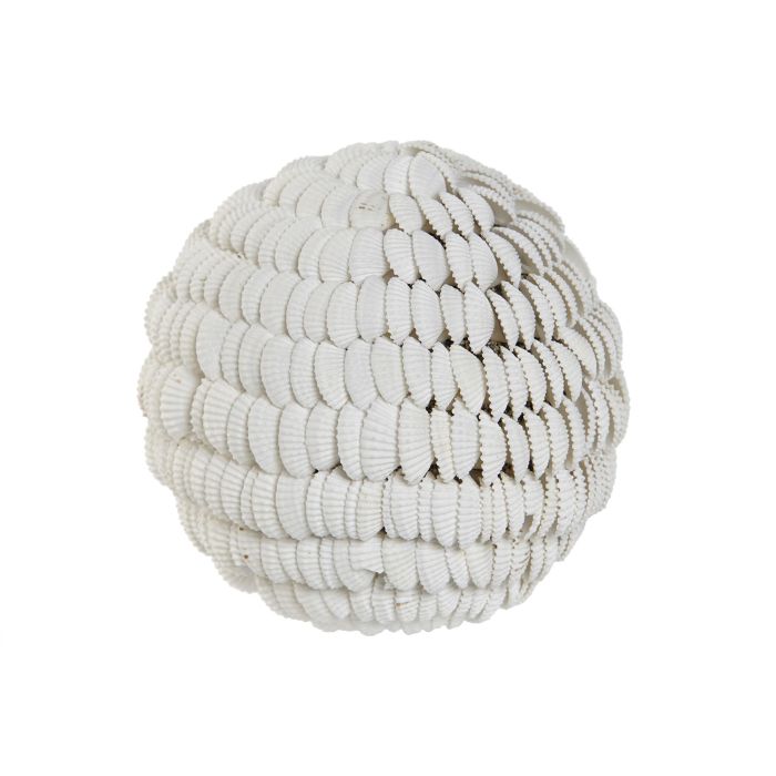 Bola Decoracion Mediterraneo DKD Home Decor Blanco 12 x 12 x 12 cm (4 Unidades)