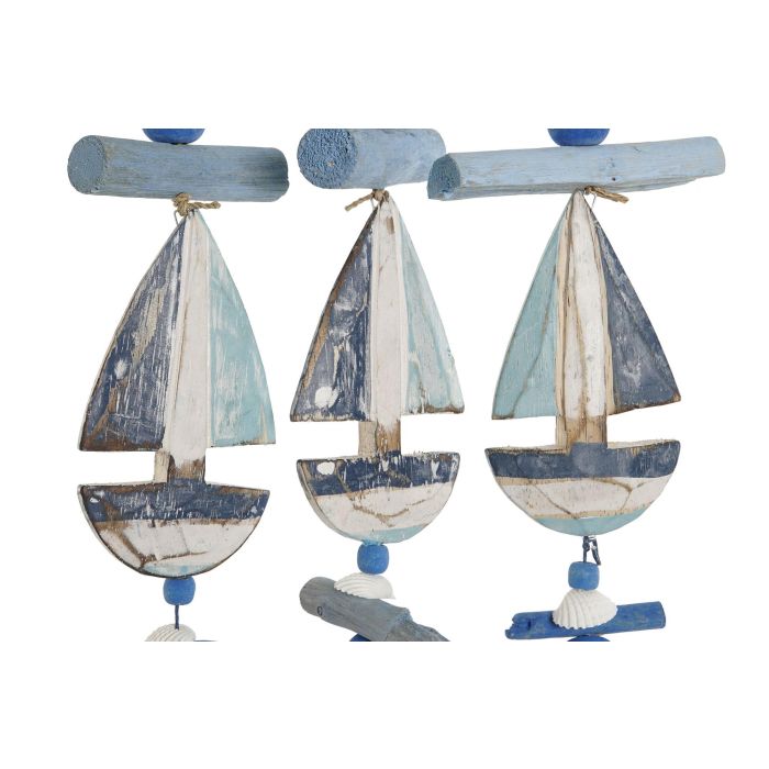 Decoracion Colgante Mediterraneo DKD Home Decor Azul Blanco 2 x 47 x 26 cm (4 Unidades) 2