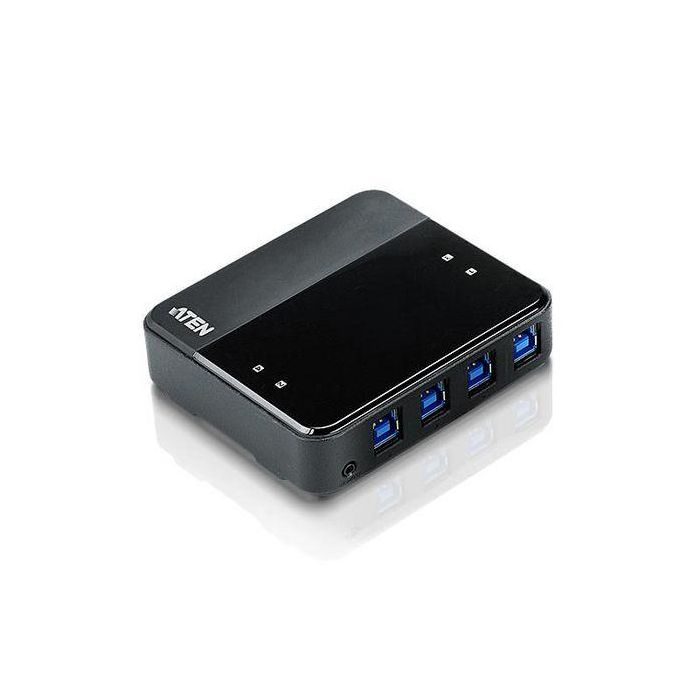Aten US434 Conmutador KVM de 4 Puertos USB 3.0 para Compartir Periféricos y Dispositivos de Alta Velocidad (5Gbps)