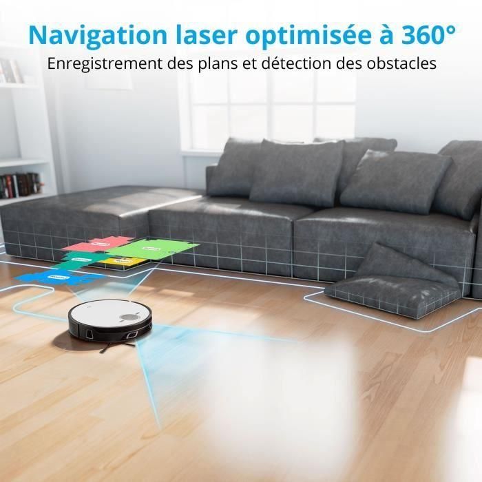 MEDION X50 SW - Robot Aspirador con Estación de Drenaje - Navegación Láser - Potencia 8000 Pa - Zonas NO GO & GO 1 MEDION X50 SW - Robot Aspirador con Estación de Drenaje - Navegación Láser - Potencia 8000 Pa - Zonas NO GO & GO 1