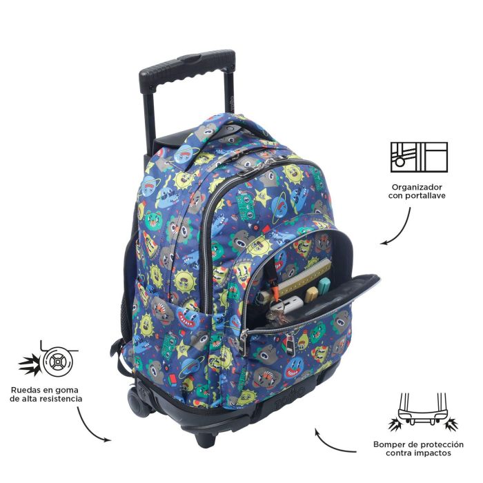 Totto Mochila Renglones Tello con ruedas 32x45.5x18 cm - 26L MA03ECO006-2416P-8JZ 4