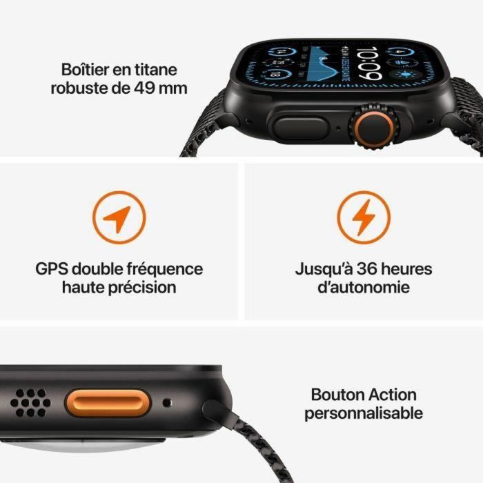 Apple Watch Ultra 2 GPS + Cellular 49 mm Caja Titanio Negro Correa Milanese Loop Titanio Negro Talla L 4 Apple Watch Ultra 2 GPS + Cellular 49 mm Caja Titanio Negro Correa Milanese Loop Titanio Negro Talla L 4