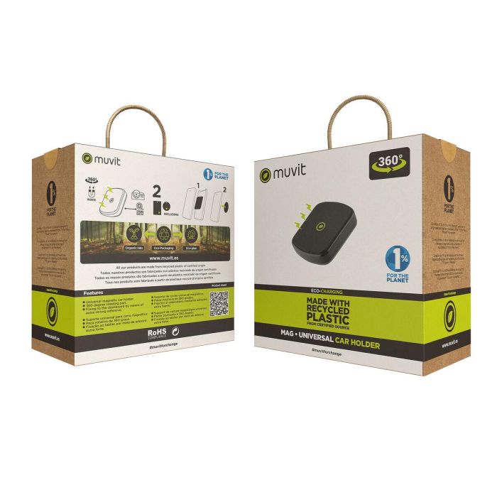 muvit for change soporte coche universal salpicadero magnético negro 3