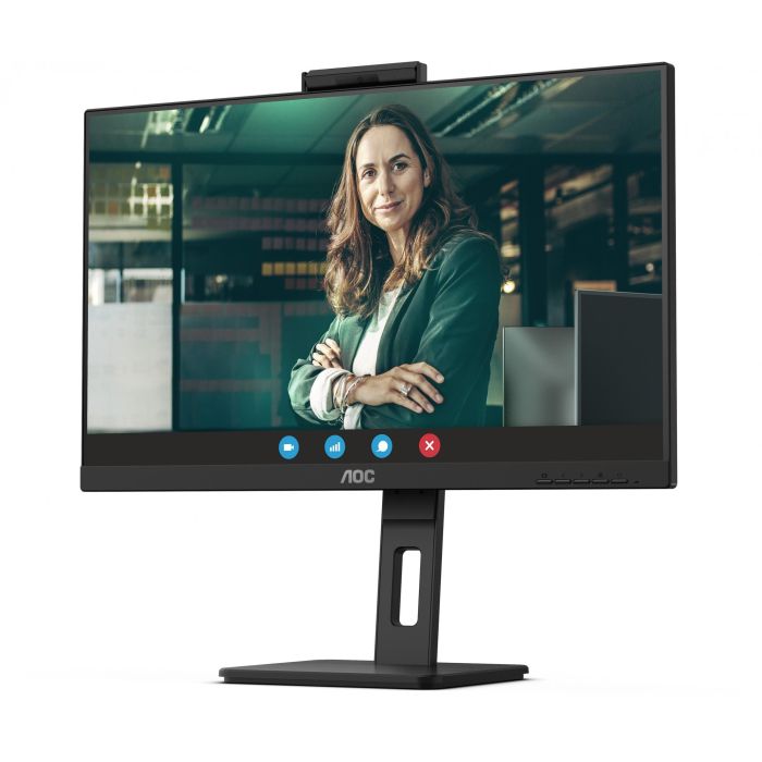 AOC 24P3CW Monitor Profesional 23.8" Full HD IPS 75Hz Webcam Windows Hello, USB-C 65W PD, Altavoces Integrados, Ergonomía Regulable Negro 8