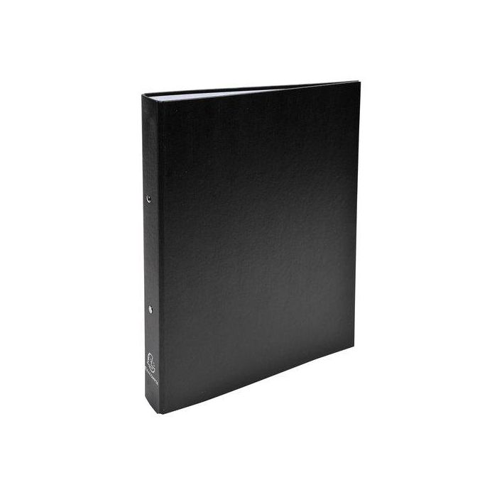 Exacompta Carpeta de 2 Anillas Redondas 30mm DIN A4 en Cartón Forrado Negro