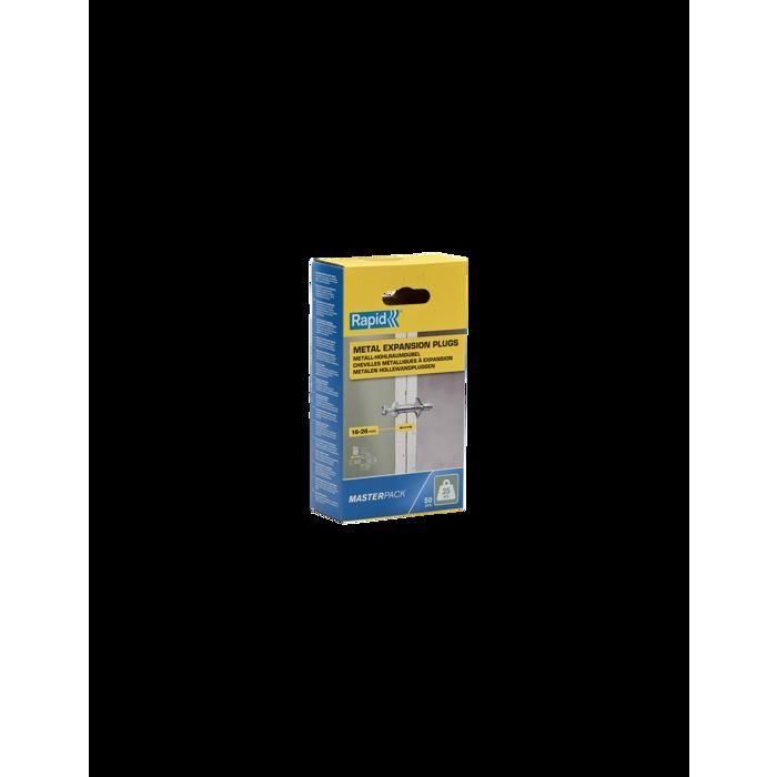 Rapid 5001561 - Anclajes de expansión metálicos para placas de yeso 16-26 mm | Paquete de 50 | Carga máxima 25 kg