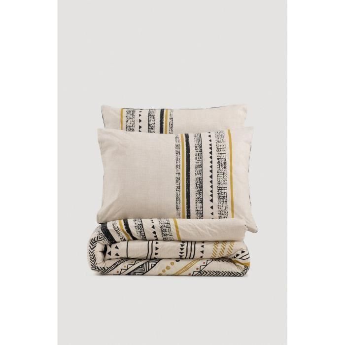 Juego de cama - 1 funda nórdica 220x240 cm + 2 fundas de almohada 60x60 cm - 100% algodón - Blanco 2 Juego de cama - 1 funda nórdica 220x240 cm + 2 fundas de almohada 60x60 cm - 100% algodón - Blanco 2