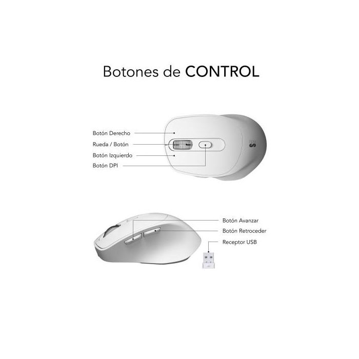 SUBBLIM COMFORT ERGO DUAL MOUSE BATTERY WHITE 5 SUBBLIM COMFORT ERGO DUAL MOUSE BATTERY WHITE 5