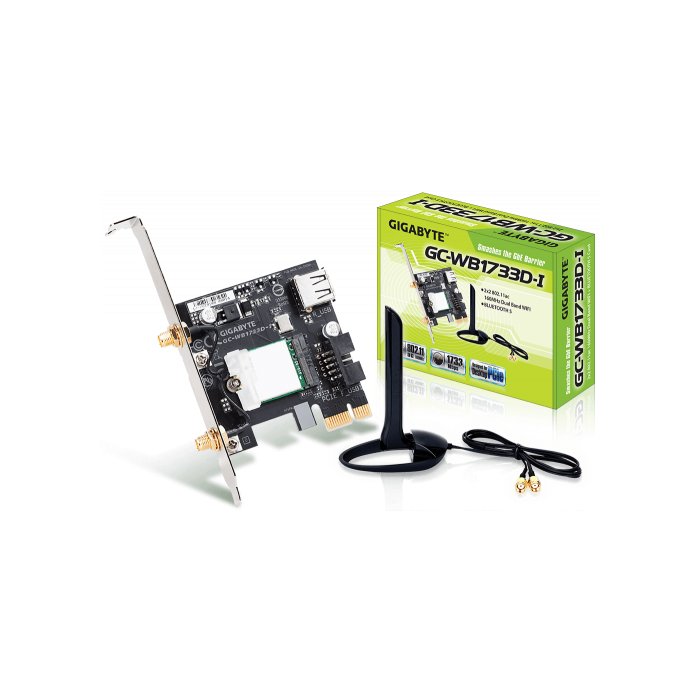 Gigabyte Tarjeta de Red Wireless GC-WB1733D-I AC 9260 PCI-E WLAN/BT5.0 802.11AC 1733 MB/s GCWB1733I-00-G11 0 Gigabyte Tarjeta de Red Wireless GC-WB1733D-I AC 9260 PCI-E WLAN/BT5.0 802.11AC 1733 MB/s GCWB1733I-00-G11 0