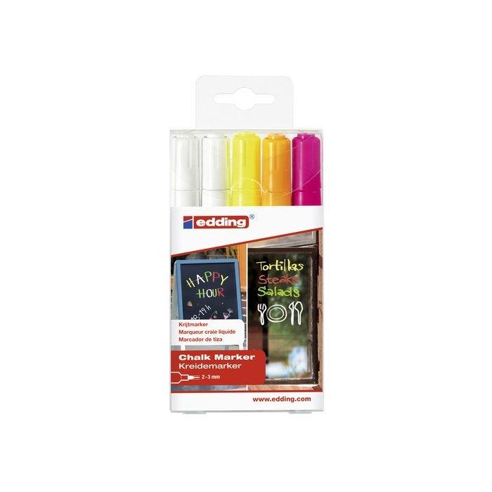 Marcador Tiza Liquida Edding 4095 Conico Bolsa De 5