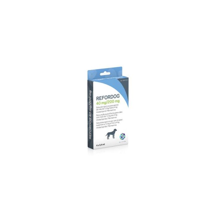 Refordog Spot-On Perro 40 mg/200 mg para 1,5-4 kg - 4 pipetas de 0,4 mL