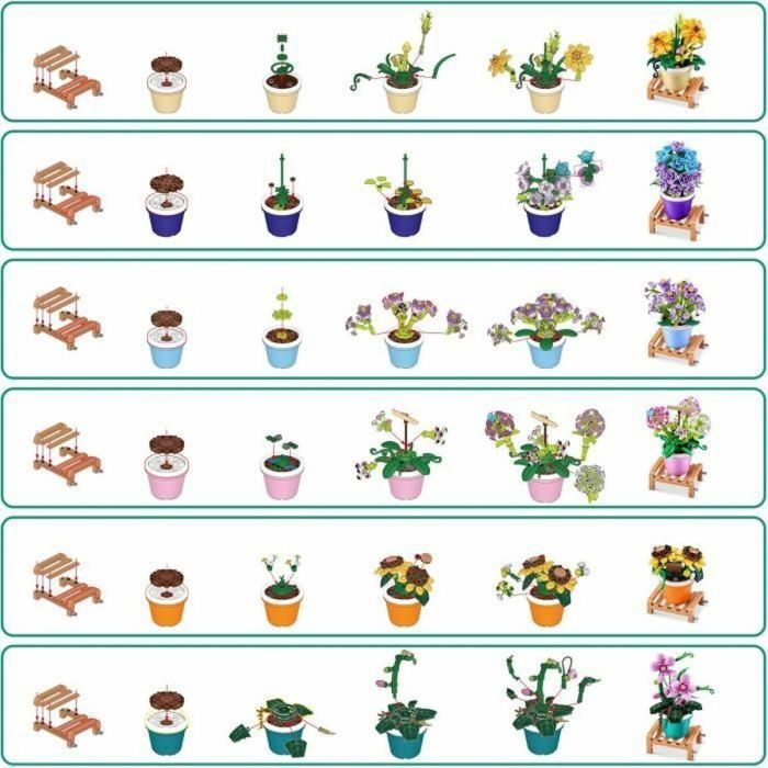 ZURU ZUR4894680036598 Juego de Construcción Plantas de Jardín en Maceta, 233 Piezas, 6 Diseños, Maceta y Soporte Incluidos 3 ZURU ZUR4894680036598 Juego de Construcción Plantas de Jardín en Maceta, 233 Piezas, 6 Diseños, Maceta y Soporte Incluidos 3