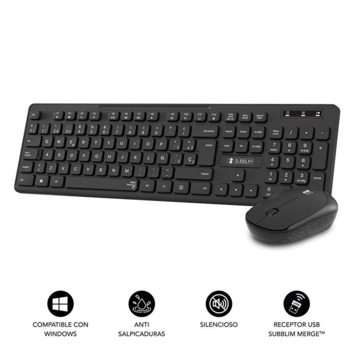 Teclado y Ratón Inalámbrico Subblim Combo Business Slim CSSW10 1 Teclado y Ratón Inalámbrico Subblim Combo Business Slim CSSW10 1