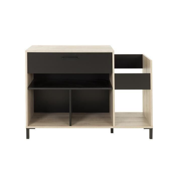 VINILO VINTAGE Muebles de platino - Estilo urbano - Decoración de roble - L 115 x P 40 x A 81 cm 2 VINILO VINTAGE Muebles de platino - Estilo urbano - Decoración de roble - L 115 x P 40 x A 81 cm 2