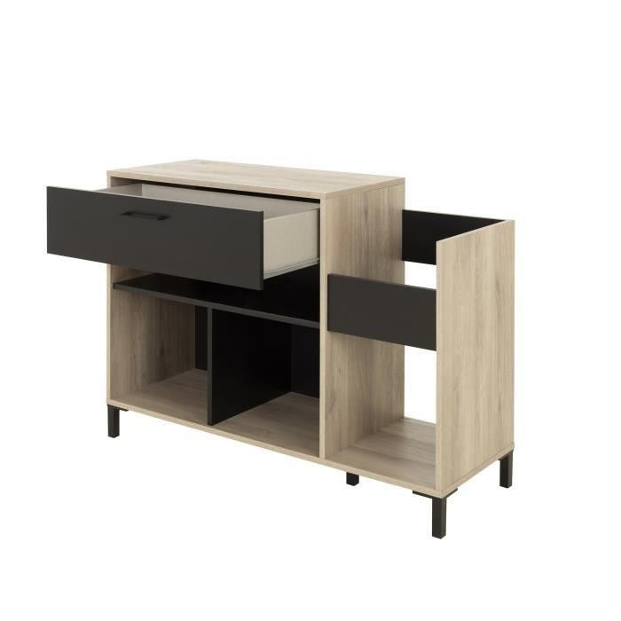 VINILO VINTAGE Muebles de platino - Estilo urbano - Decoración de roble - L 115 x P 40 x A 81 cm 3 VINILO VINTAGE Muebles de platino - Estilo urbano - Decoración de roble - L 115 x P 40 x A 81 cm 3