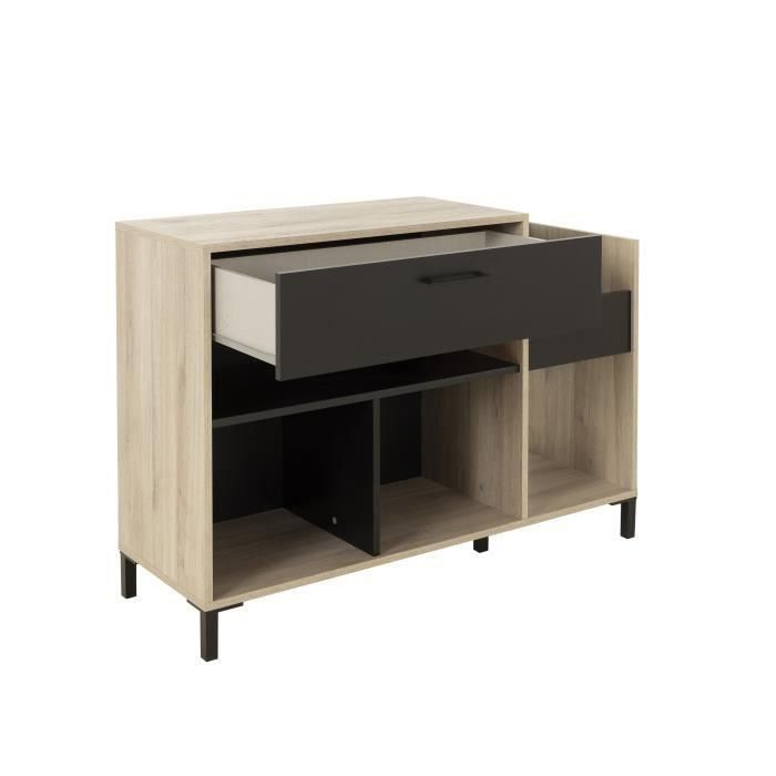 VINILO VINTAGE Muebles de platino - Estilo urbano - Decoración de roble - L 115 x P 40 x A 81 cm 5 VINILO VINTAGE Muebles de platino - Estilo urbano - Decoración de roble - L 115 x P 40 x A 81 cm 5