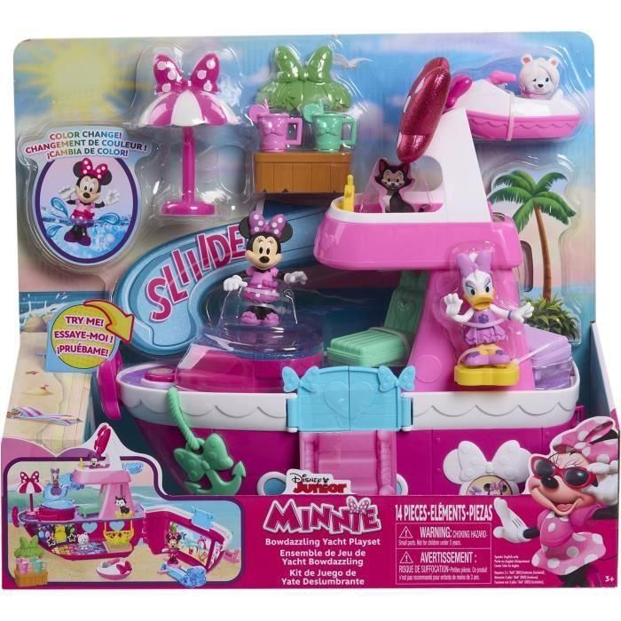 Juguete interactivo - DISNEY MINNIE MOUSE - Minnie's Yacht - Yate con 14 accesorios, cambiador y piscina