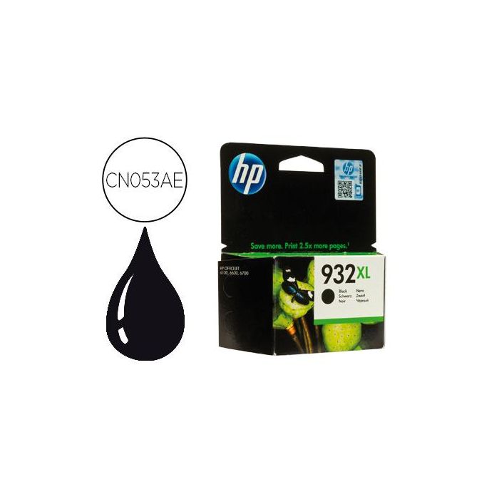 Ink-Jet Hp 932XL Negro Cn053Ae Officejet 6100-6600 Capacidad 1000 Pag