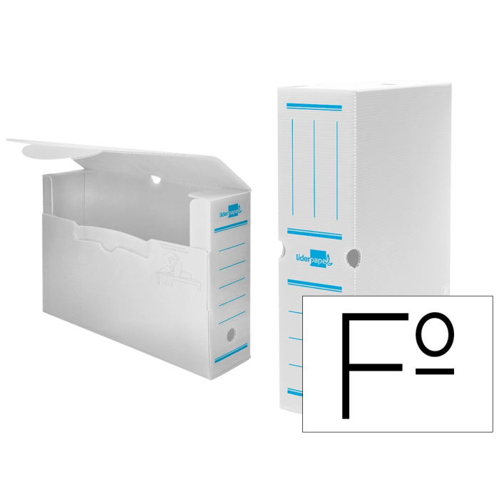 Liderpapel Caja archivo definitivo plástico blanco lomo 100 mm 360x100x260 mm 0 Liderpapel Caja archivo definitivo plástico blanco lomo 100 mm 360x100x260 mm 0