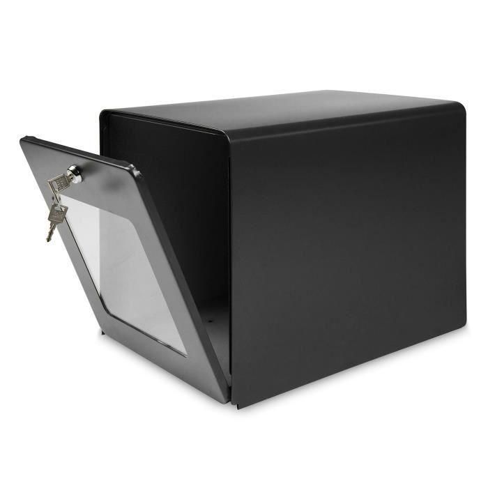 BURG WACHTER Buzón balneal de acero galvanizado - Puerta trasera de vidrio - Negro 4 BURG WACHTER Buzón balneal de acero galvanizado - Puerta trasera de vidrio - Negro 4