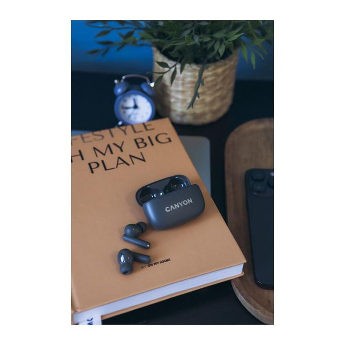Canyon Auriculares OnGo 10 In-Ear True Wireless Bluetooth 5.3 Llamadas Música Deporte Uso Diario Negro 9
