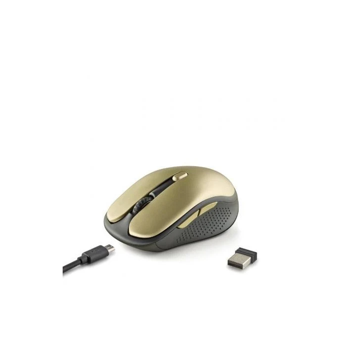NGS EVORUSTGOLD Ratón Inalámbrico Recargable, Teclas Silenciosas, Hasta 1600 DPI, Dorado 1