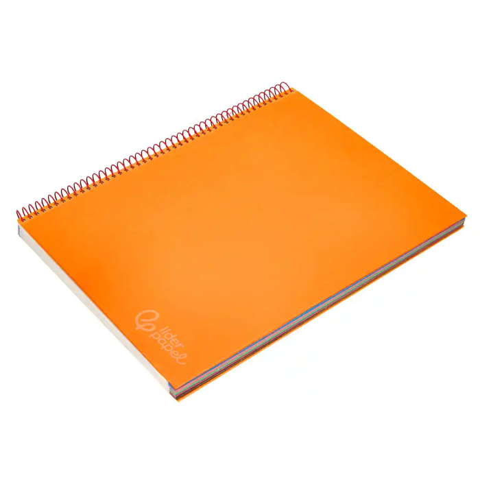 Liderpapel Cuaderno espiral Micro Jolly A4 Micro perforado 140 hojas Cuadro 5mm 75gr Tapa Forrada Color Naranja 4