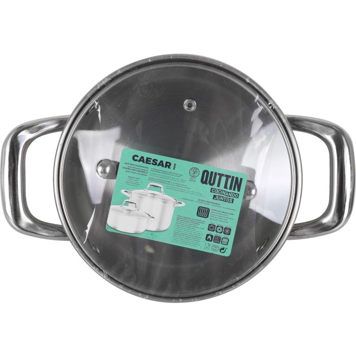 Cacerola de acero inoxidable 16 cm 1.5L Quttin New Caesar (6 Unidades) 2 Cacerola de acero inoxidable 16 cm 1.5L Quttin New Caesar (6 Unidades) 2