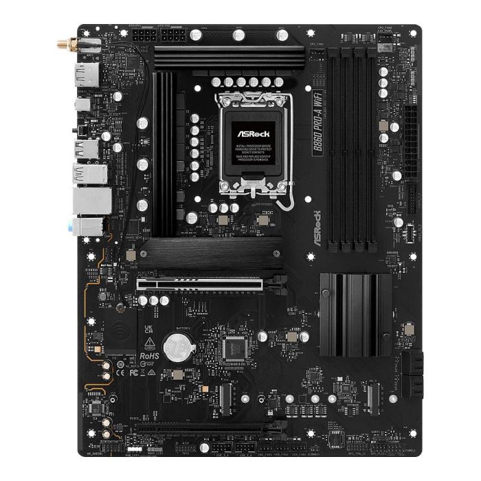 ASRock Placa Base B860 Pro-A WiFi LGA 1851 ATX DDR5 HDMI/DP Wi-Fi 6E Bluetooth 5.3 para PC 1