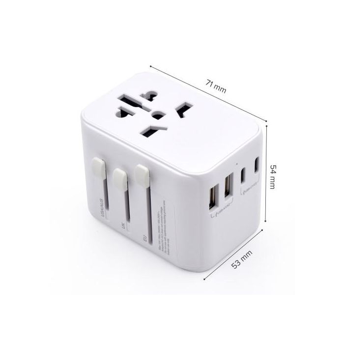 Ewent Enchufe Universal EW1470 con 2 Puertos USB y 3 Tipo-C, Compatible con EU/USA/UK/AUS 3 Ewent Enchufe Universal EW1470 con 2 Puertos USB y 3 Tipo-C, Compatible con EU/USA/UK/AUS 3