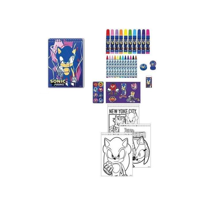 Set Papelería Coloreable Display Sonic 30.0 X 30.0 X 2.5 Cm