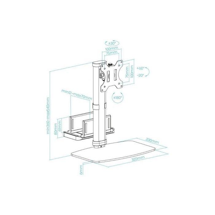 Tooq Soporte de Sobremesa DB1128TN-B Ajustable Giratorio Inclinable para Monitor hasta 6kg Compatible VESA 75x75 100x100 2 Tooq Soporte de Sobremesa DB1128TN-B Ajustable Giratorio Inclinable para Monitor hasta 6kg Compatible VESA 75x75 100x100 2