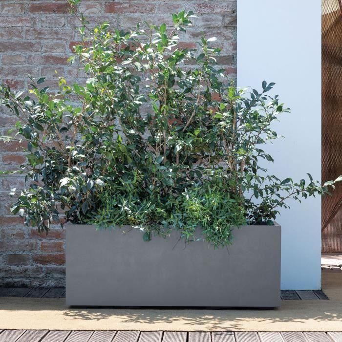 Jardinera Muret - DEROMA - Millennium R - Gris ceniza - Con reserva de agua - Ruedas - 99 cm 2