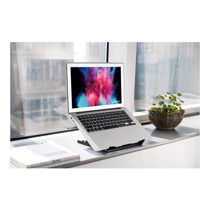 MANHATTAN Soporte para portátil ajustable 10"-15.6" Negro Acero