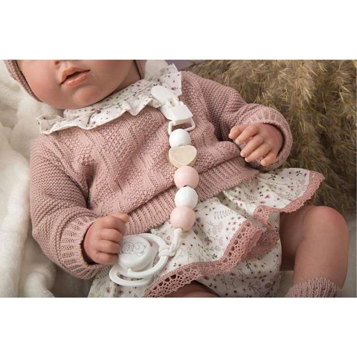 Muñeca reborn arias 40 cm abril rosa c/manta 8