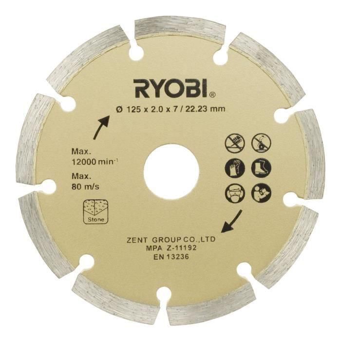 Ryobi Amoladora Angular 800W 125 mm, Protección de Reinicio, Incluye Bolsa de Transporte y Disco de Diamante 1 Ryobi Amoladora Angular 800W 125 mm, Protección de Reinicio, Incluye Bolsa de Transporte y Disco de Diamante 1
