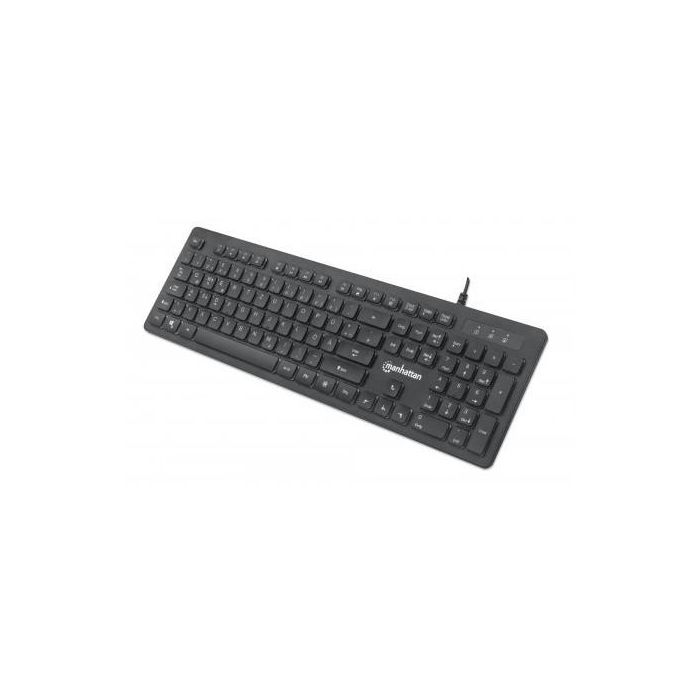 MANHATTAN 179485 Teclado Gaming Ultraplano USB con Retroiluminación LED RGB Negro