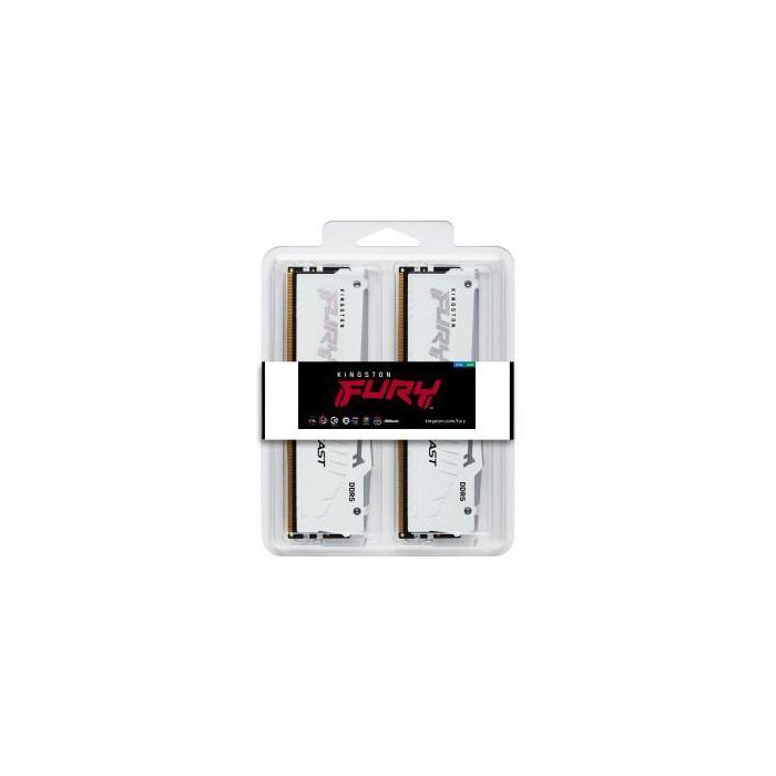 Kingston KF560C30BWAK2-32 Memoria DDR5 32GB (2x16GB) 6000MT/s CL30 Fury Beast White RGB XMP 4